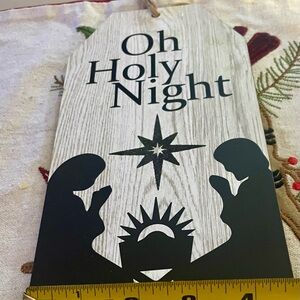 Oh Holy Night Wooden Holiday Sign